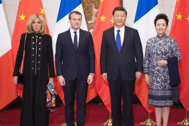 Presiden China Xi Jinping Dan Presiden Prancis Emmanuel Macron