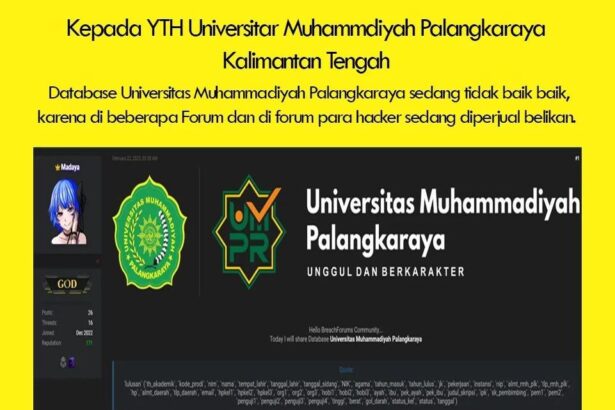 database um palangka raya bocor di hack