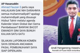 Ap Hasanuddin Peneliti Brin Ancam Bunuh Warga Muhammadiyah