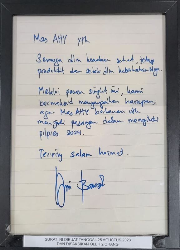 Surat Anies Baswedan Untuk Ahy
