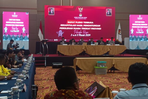 Rapat Pleno terbuka perhitungan suara Pemilu 2024 oleh KPU Kalteng.