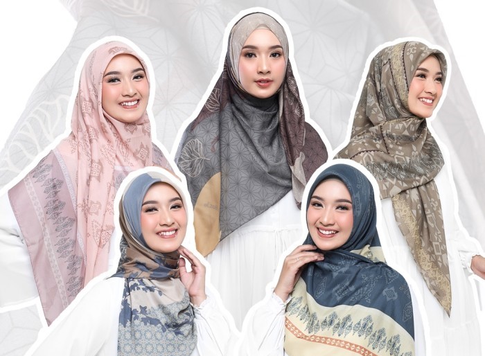 Jilbab Segi Empat Scarf Motif Premium Obelia