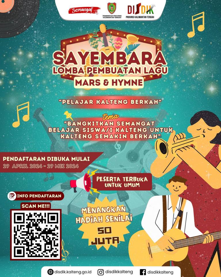 Lomba Cipta Lagu Mars Dan Hymne Pelajar Kalteng Berkah