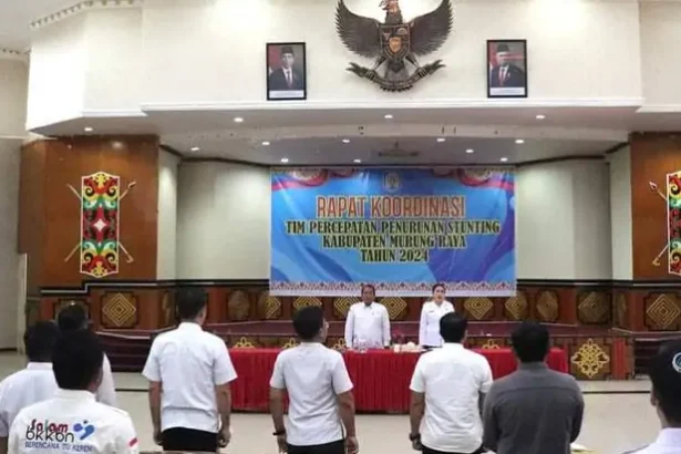 Pemkab Murung Raya melaksanakan Rapat Koordinasi (Rakor) Tim Percepatan Penurunan Stunting (TPPS). Kegiatan ini dilaksanakan di GPU Tira Tangka Balang, belum lama ini.
