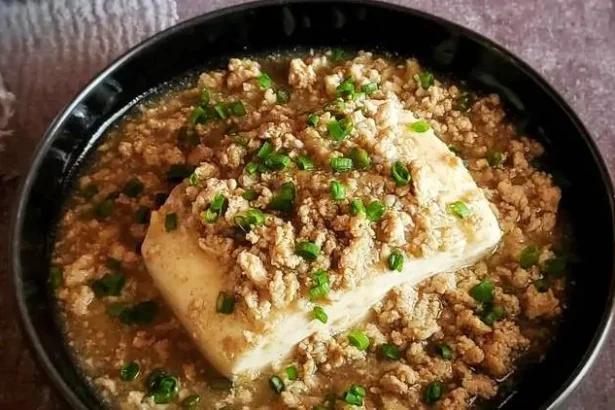 Tahu Kukus Siram Daging Cincang