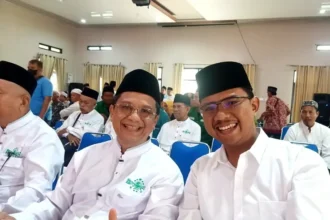 Ketua Komisi II DPRD Barito Utara yang juga peserta konferensi IX NU, H Taufik Nugraha, Camat Teweh Tengah Jati Prayogo dan Edi Wasito saat menghadiri kegiatan Konferensi IX NU tahun 2025