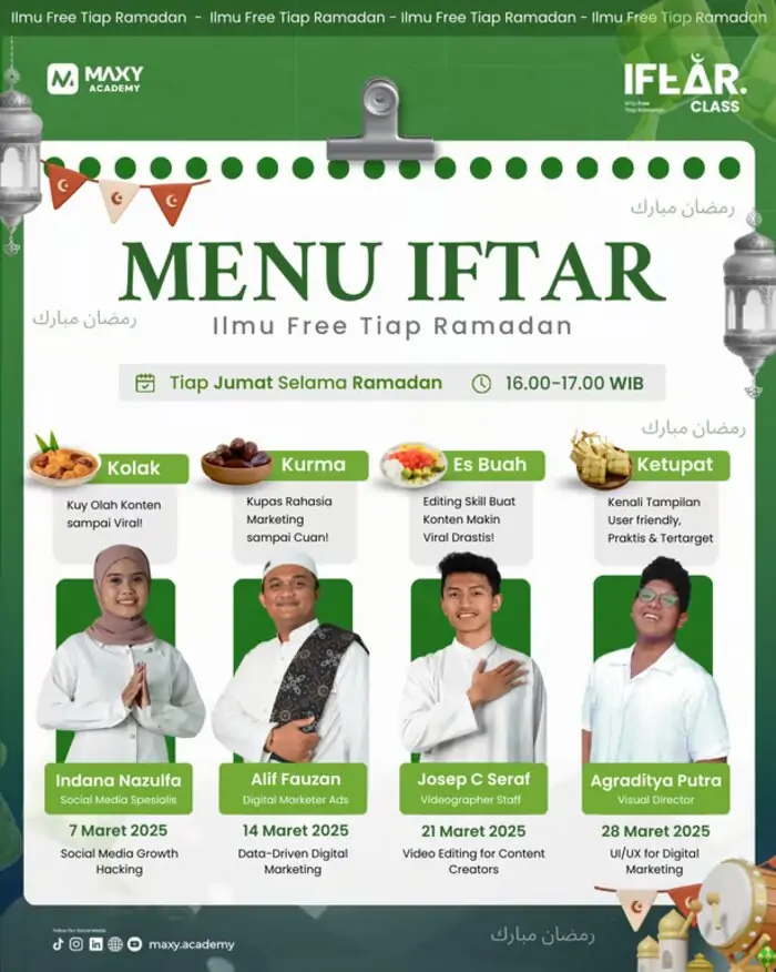 Acara Menu Iftar (ilmu Free Tiap Ramadhan), Maxy Academy