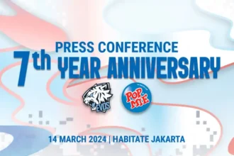 Banner Perayaan Tujuh Tahun Kolaborasi Antara Evos Dan Pop Mie