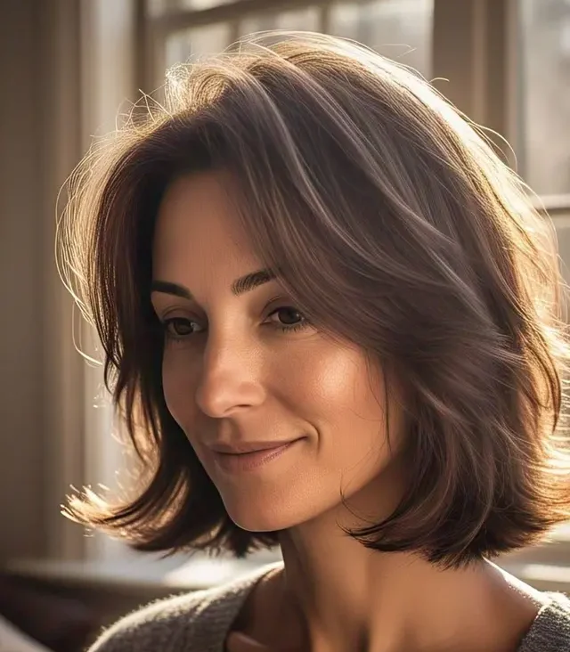 Gaya Rambut Textured Long Bob