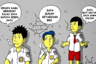 Ilustrasi Pelajar Merokok