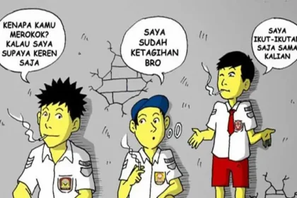 Ilustrasi Pelajar Merokok