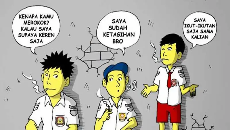 Ilustrasi Pelajar Merokok