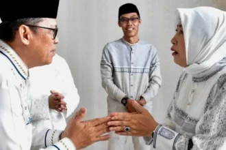 Ketua DPRD Barito Utara Hj Mery Rukaini silaturahmi ke rumah jabatan bupati di momen hari raya Idul Adha, Jumat