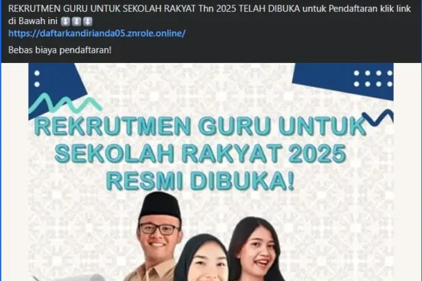 Hoaks Link Guru Sekolah Rakyat
