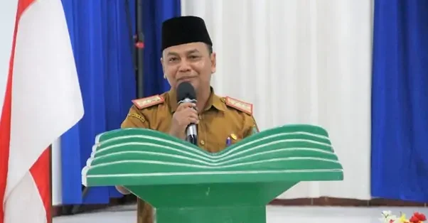 Asisten II Bidang Perekonomian dan Pembangunan, Rahmat Nuryadin saat membacakan Berbagai Pejabat (Pj) Bupati Barsel