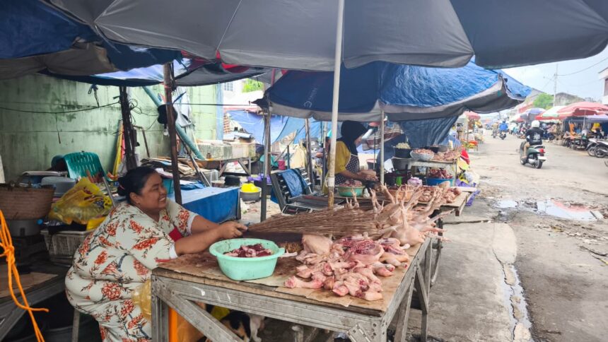 Penjual Ayam di Pasar Besar (30/7/2026).