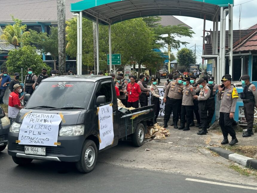 Aliansi Gerakan Palangka Raya Gelap (GPG) kembali menggelar aksi unjuk rasa di depan Kantor PLN UP3 Palangka Raya, Jalan Ahmad Yani, Rabu (29/7/2026).