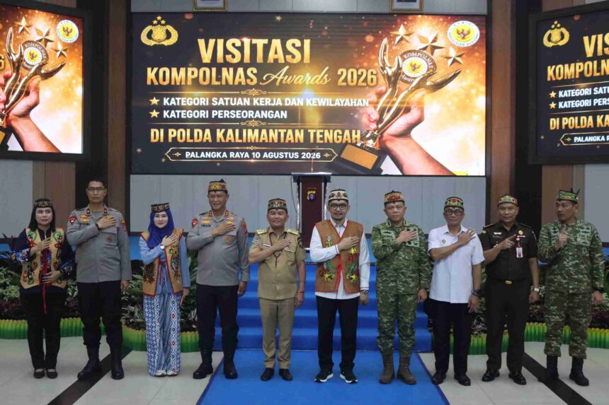 Polda Kalimantan Tengah (Kalteng) menjalani visitasi dan penilaian lapangan Komisi Kepolisian Nasional (Kompolnas) Award 2026 di Aula Graha Bhayangkara, Senin (10/8/2026).