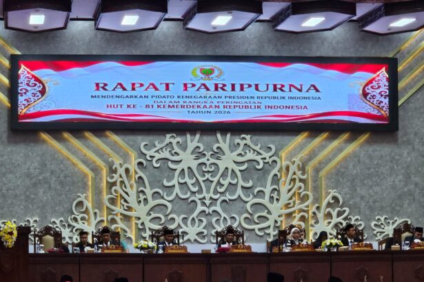 Rapat Paripurna DPRD Provinsi Kalimantan Tengah dengan agenda mendengarkan Pidato Kenegaraan Presiden Republik Indonesia dalam rangka HUT ke-81 Kemerdekaan RI Tahun 2026, Jumat (14/8/2026).