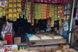 Toko Beras di Pasar Besar Kota Palangka Raya.