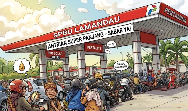 Ilustrasi Antrean Spbu