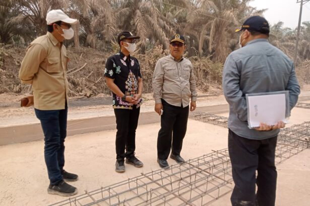 Wakil Ketua Komisi IV DPRD Kalteng, HM Rusdi Gozali saat meninjau Jalan Sepaku–Perigi di Kabupaten Lamandau.